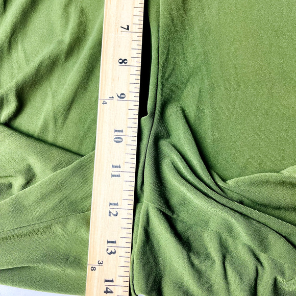 Susan Graver Sz 3XT Tall Plus Liquid Knit Pull On Wide Leg Pants Green - Picture 10 of 10